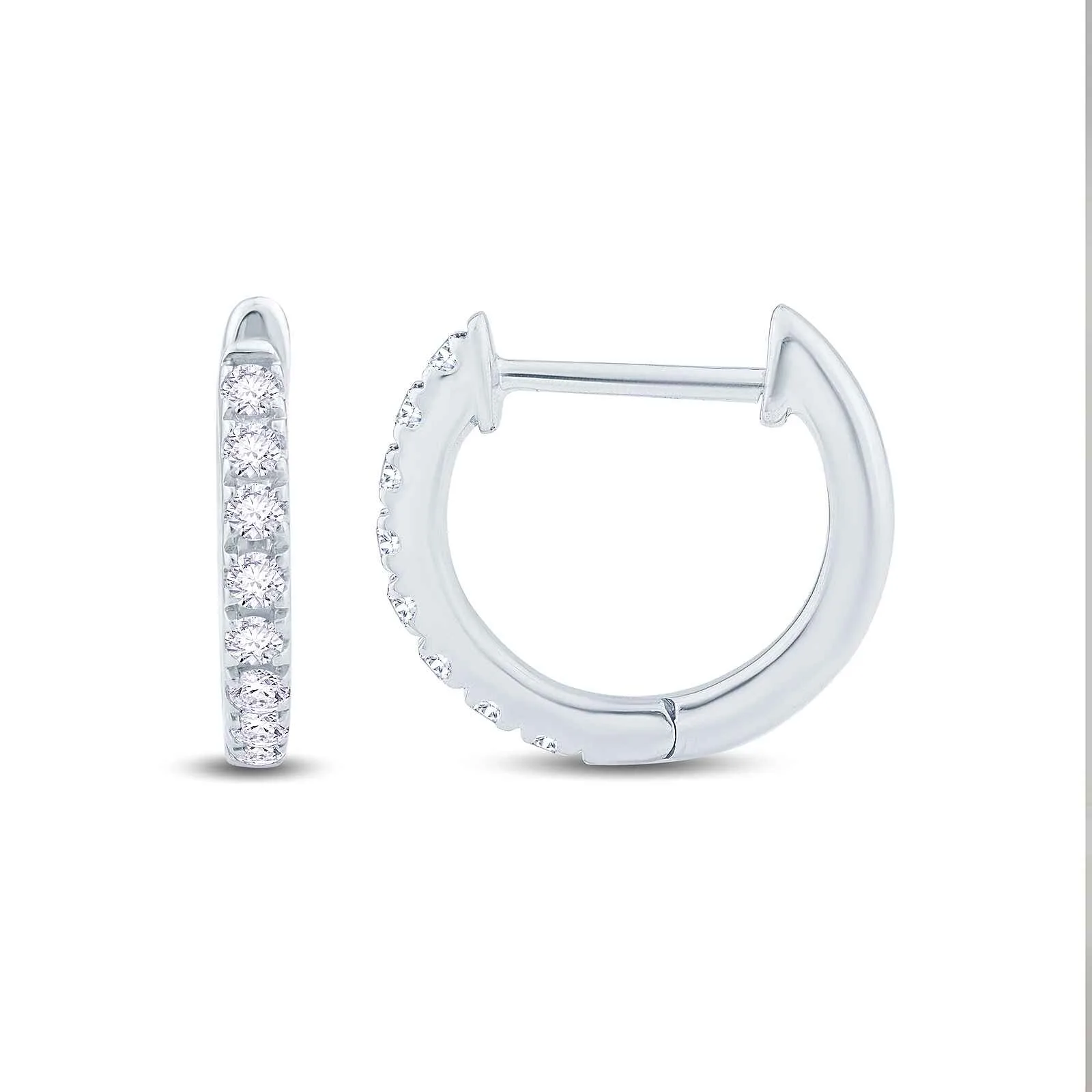 Growe 9ct White Gold 0.33ct Laboratory Grown Round Cut Diamond Hoop Earrings