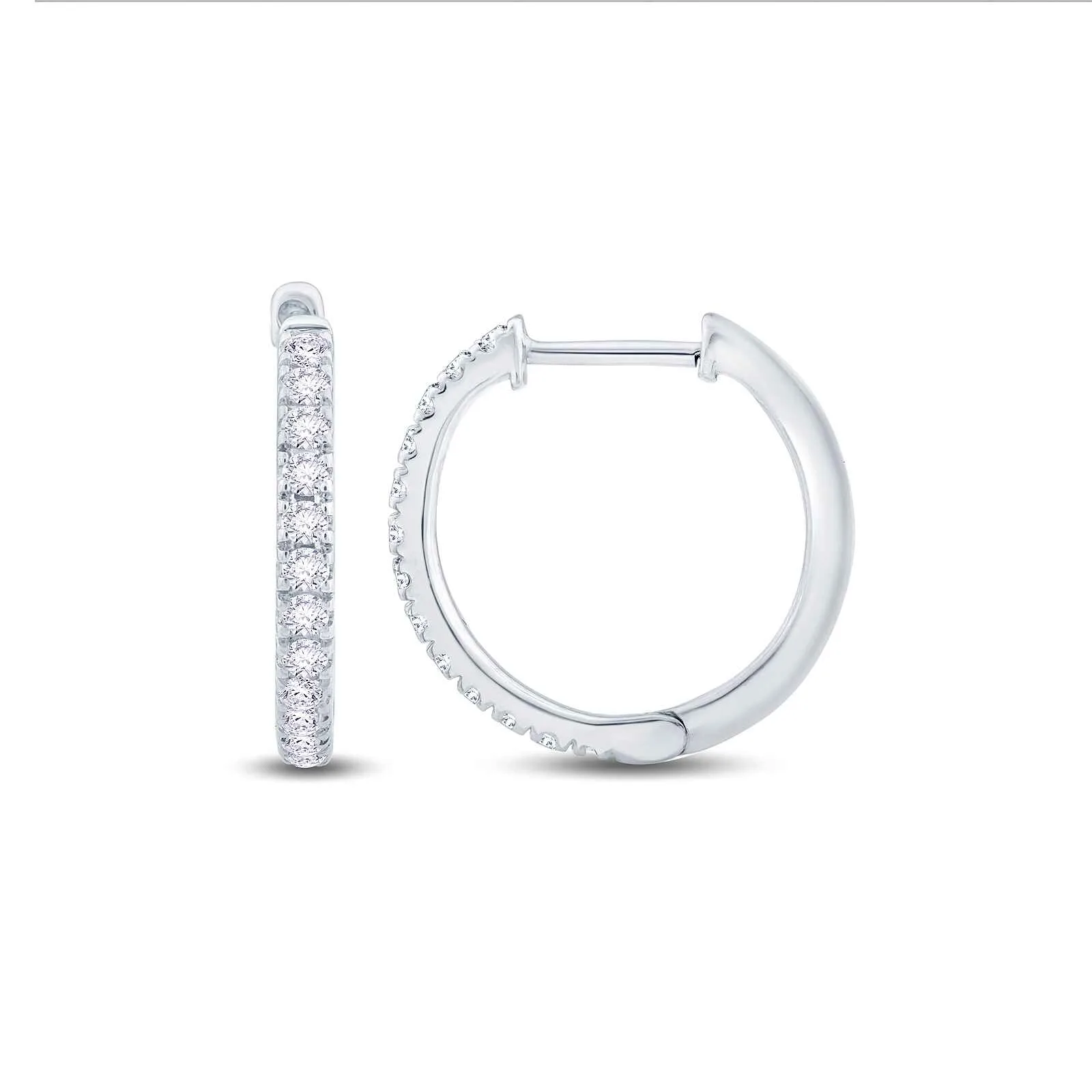 Growe 9ct White Gold 0.50ct Laboratory Grown Round Cut Diamond Hoop Earrings