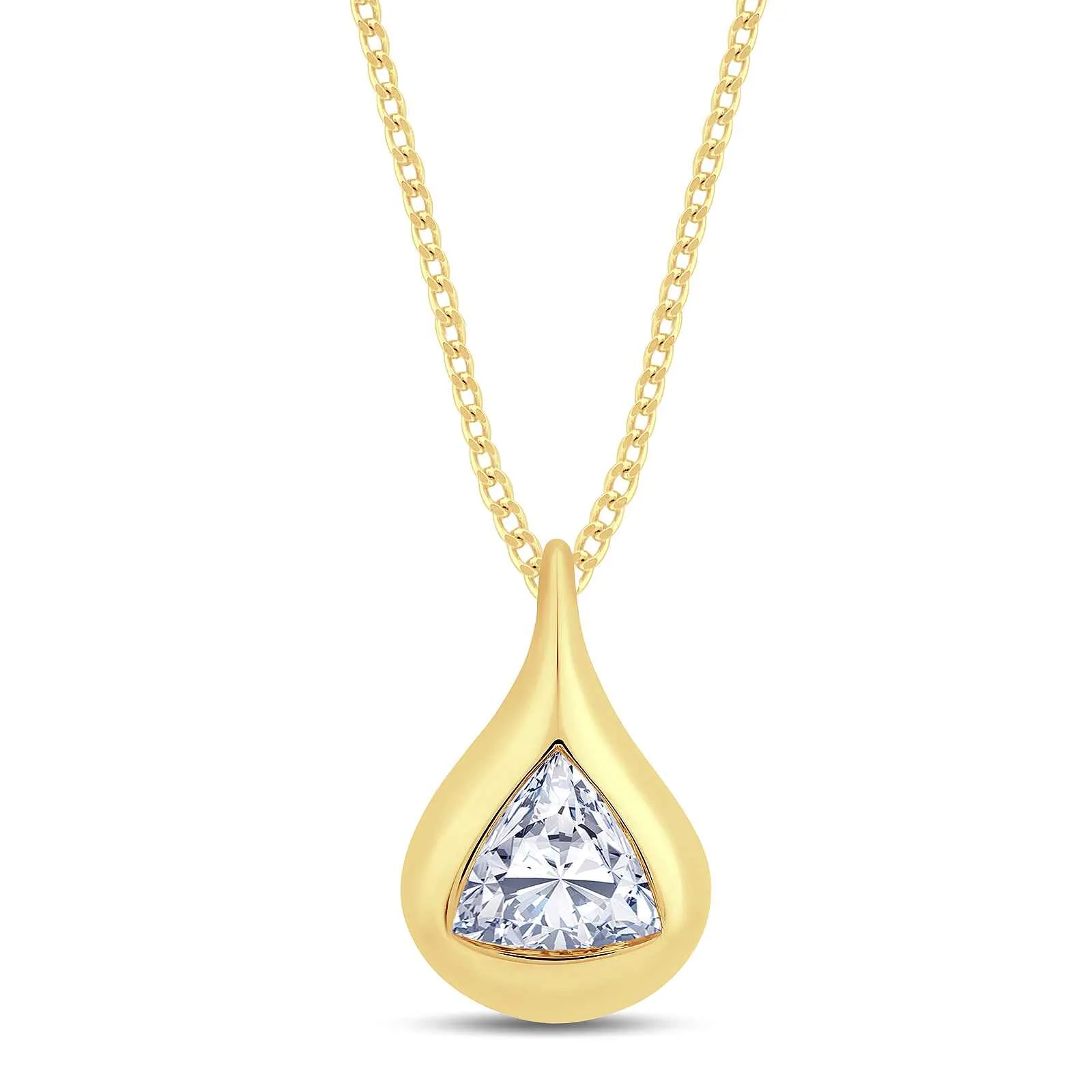 Growe 18ct Yellow Gold 0.50ct Laboratory Grown Trillion Cut Diamond Necklace