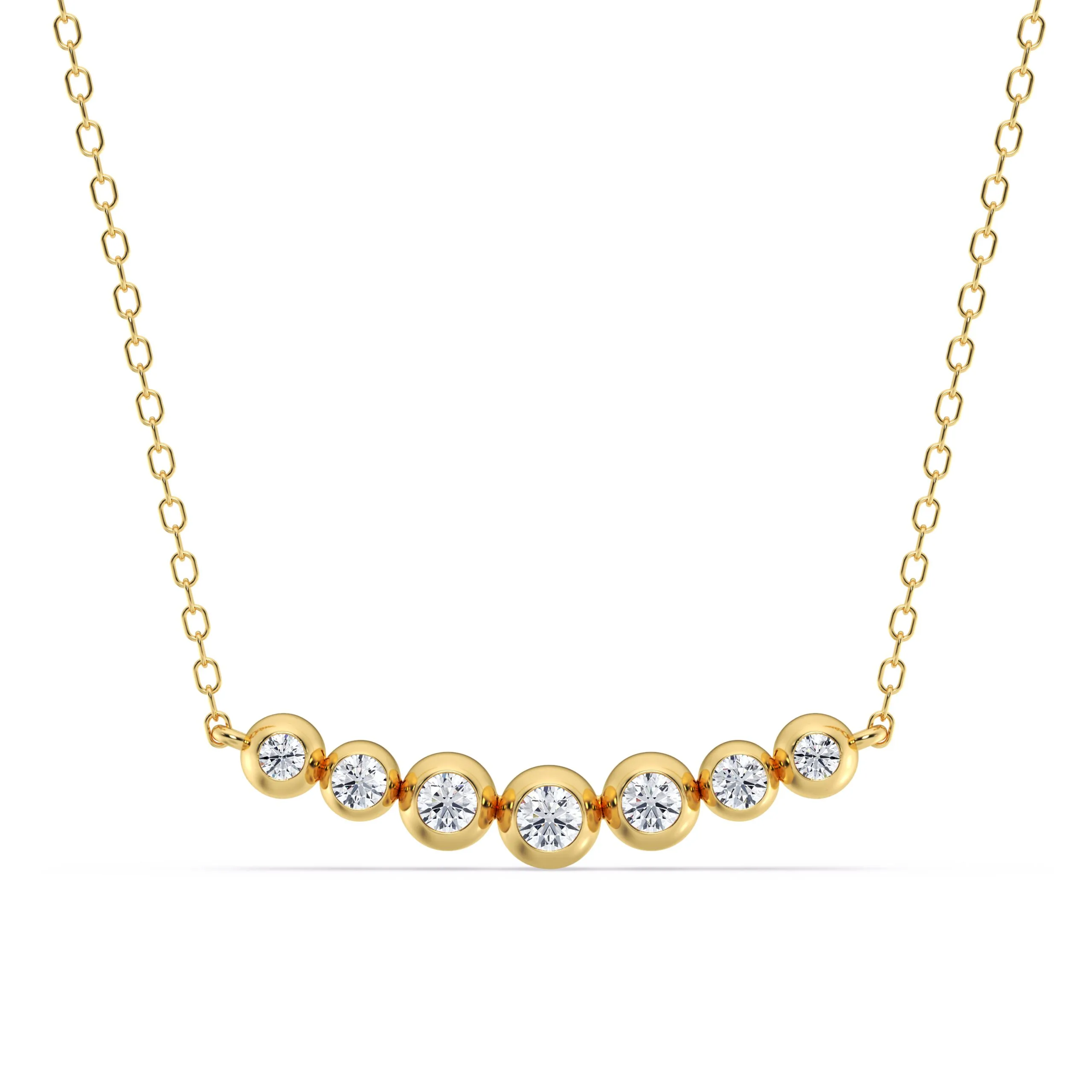 Growe 18ct Yellow Gold 0.20ct Laboratory Grown Round Brilliant Cut Diamond Necklace