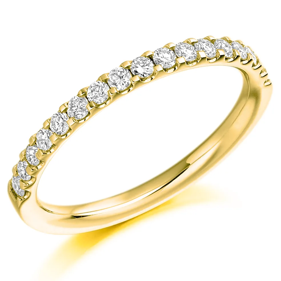 18ct Yellow Gold 0.33ct Round Brilliant Cut Diamond Half Eternity Ring