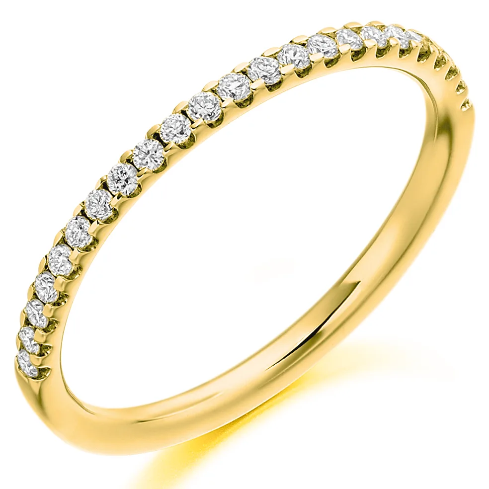 18ct Yellow Gold 0.25ct Round Brilliant Cut Diamond Half Eternity Ring