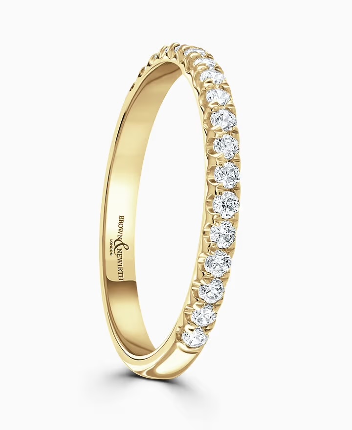 Brown & Newirth 18ct Yellow Gold 0.25ct Round Brilliant Cut Diamond Half Eternity Ring