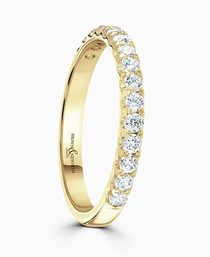Brown & Newirth 18ct Yellow Gold 0.33ct Round Brilliant Cut Diamond Half Eternity Ring
