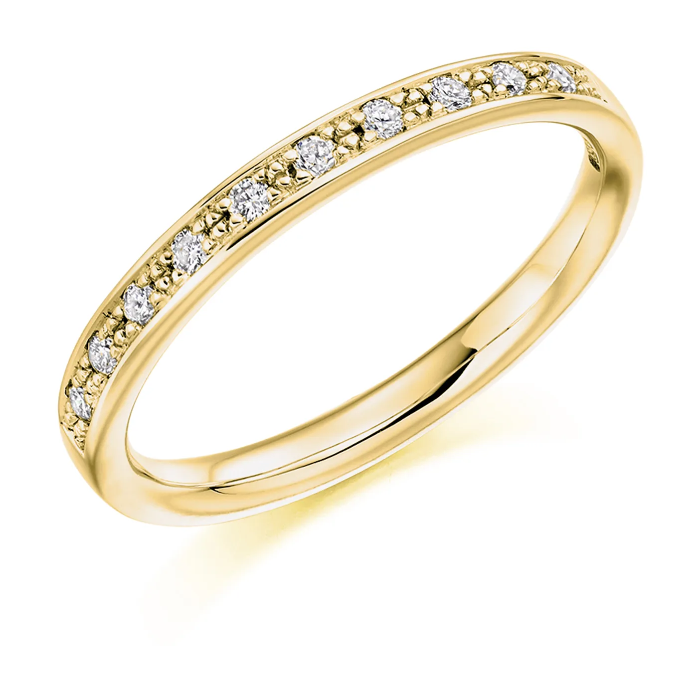 18ct Yellow Gold 0.15ct Round Brilliant Cut Diamond Half Eternity Ring