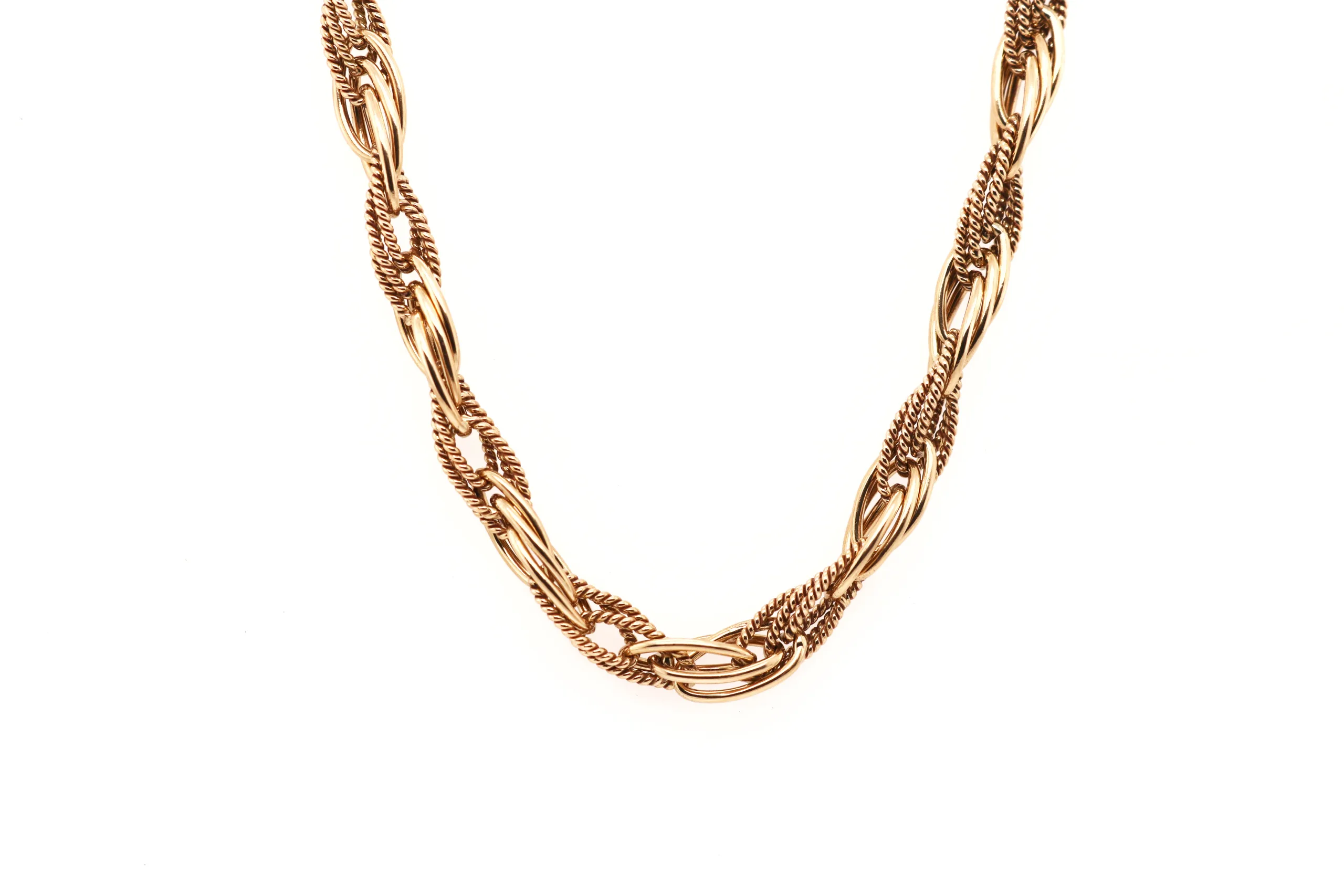 Pre-owned 9ct Yellow Gold Fancy Twist Chain Necklace