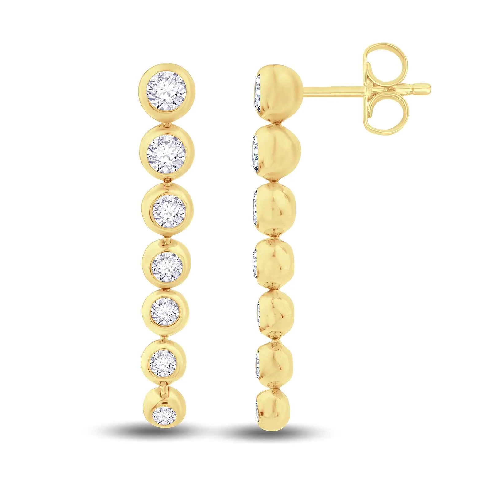 Growe 18ct Yellow Gold 0.50ct Laboratory Grown Round Cut Diamond Drop Earrings