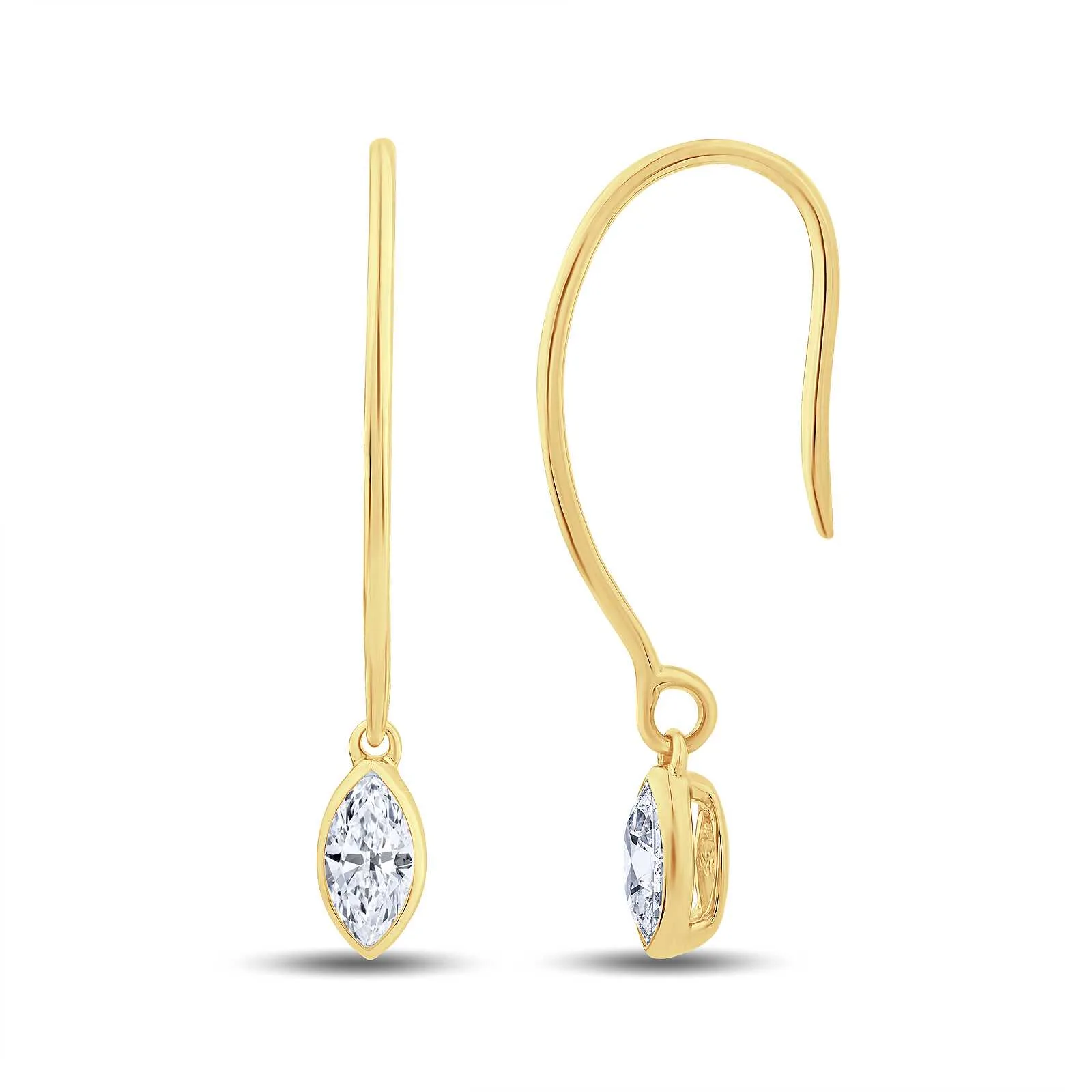 Growe 9ct Yellow Gold 0.20ct Laboratory Grown Marquise Cut Diamond Drops