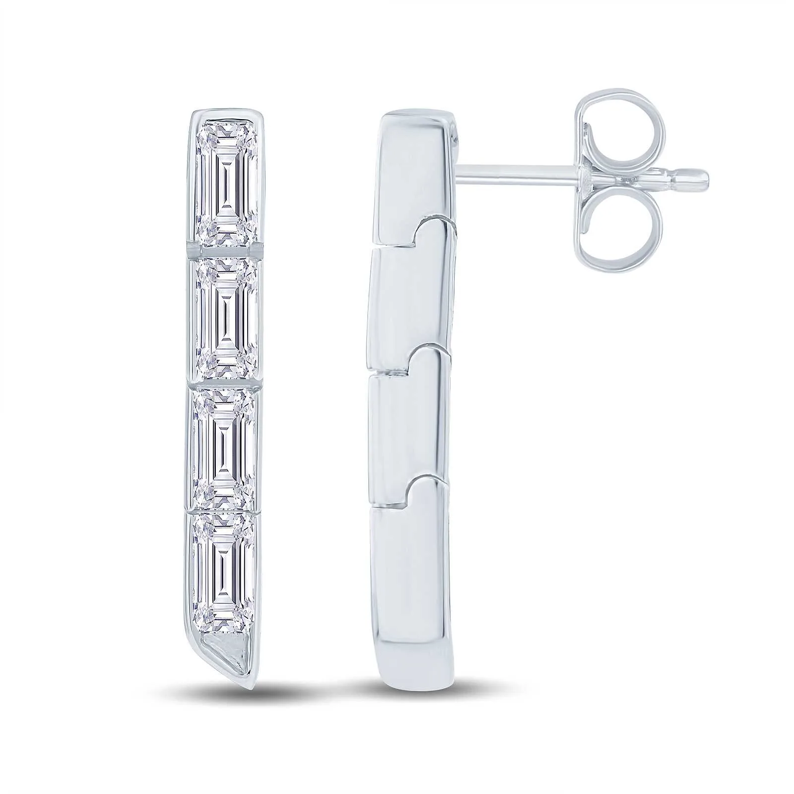 Growe 18ct White Gold 0.50ct Laboratory Grown Emerald Cut Diamond Drops