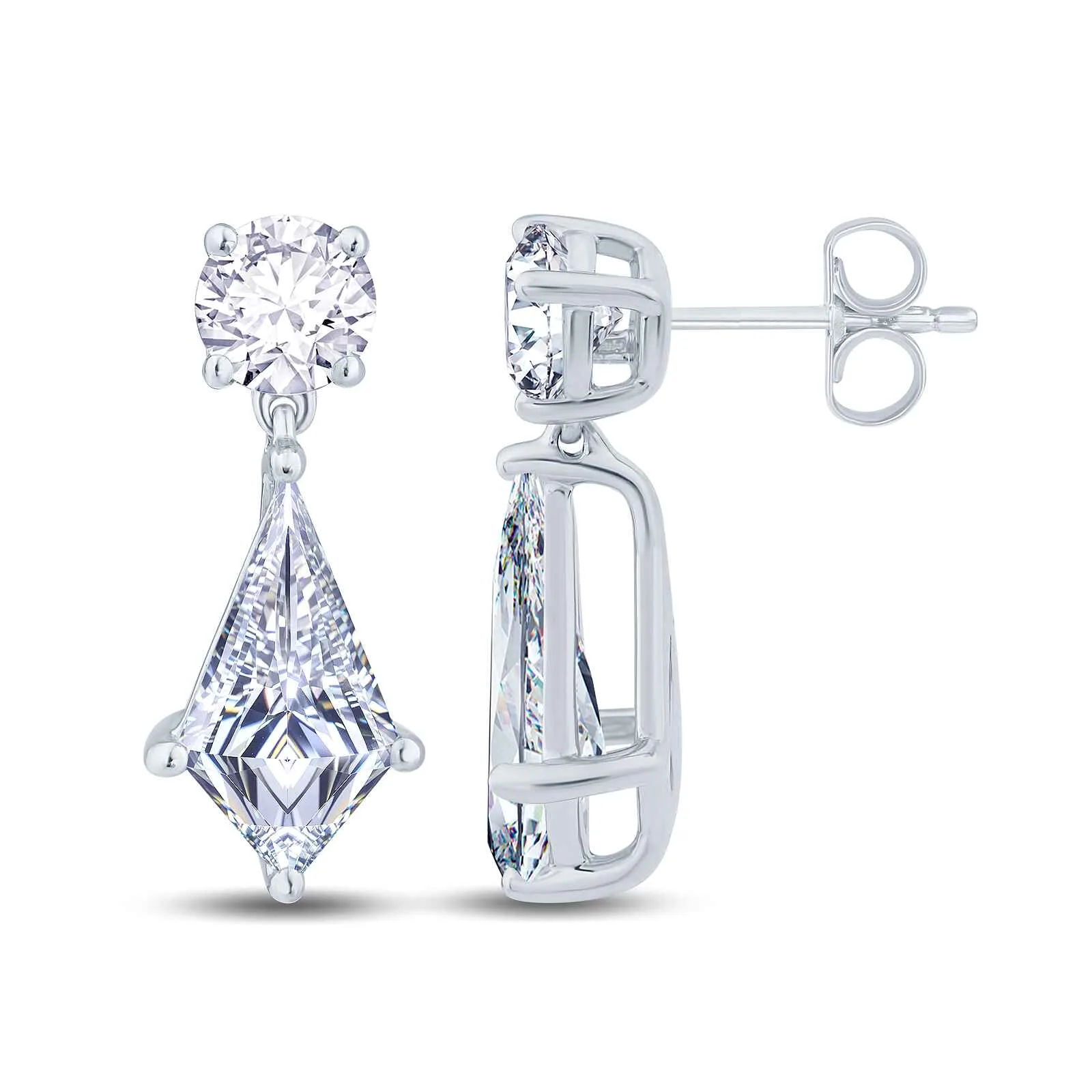 Growe 9ct White Gold 1.50ct Laboratory Grown Mixed Cut Diamond Drop Earrings