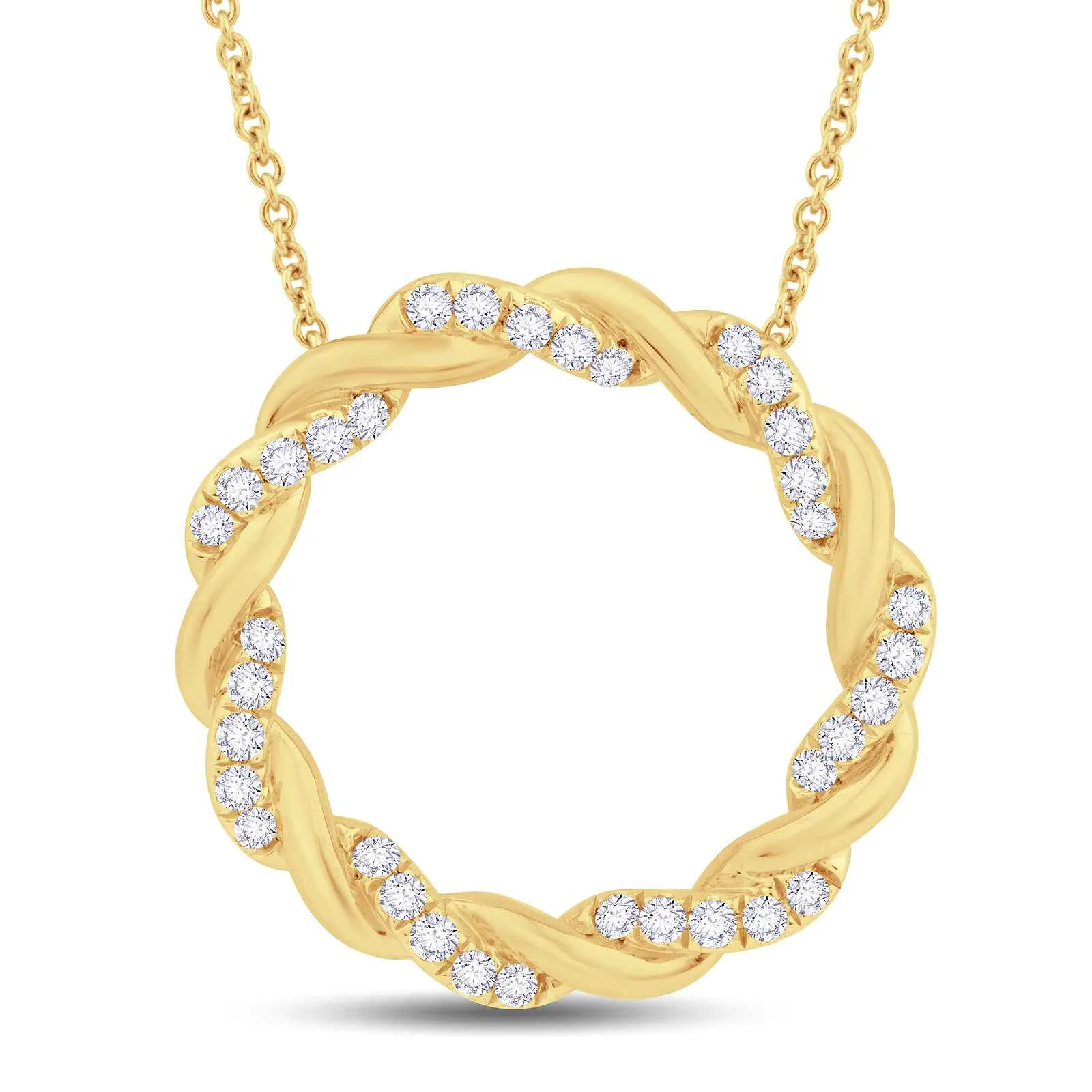 Growe 18ct Yellow Gold 0.20ct Laboratory Grown Round Cut Diamond Necklace