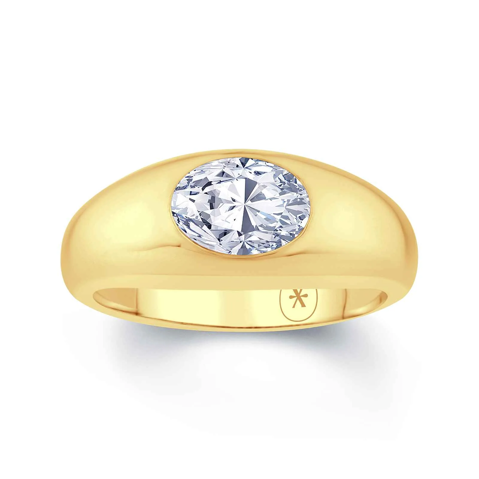 Growe 9ct Yellow Gold 1.00ct Laboratory Grown Oval Cut Diamond Ring