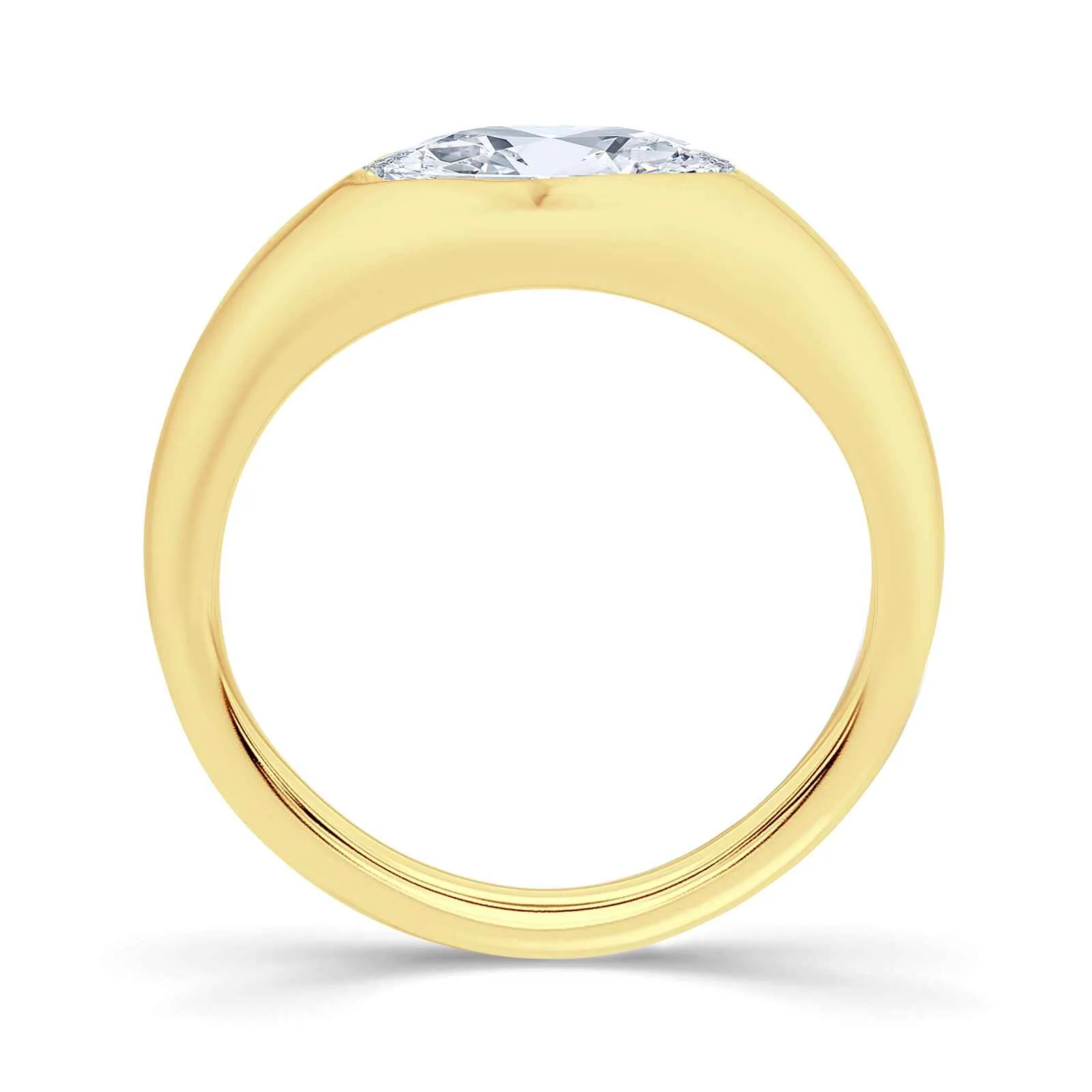 Growe 9ct Yellow Gold 1.00ct Laboratory Grown Marquise Cut Diamond Ring - Image 3