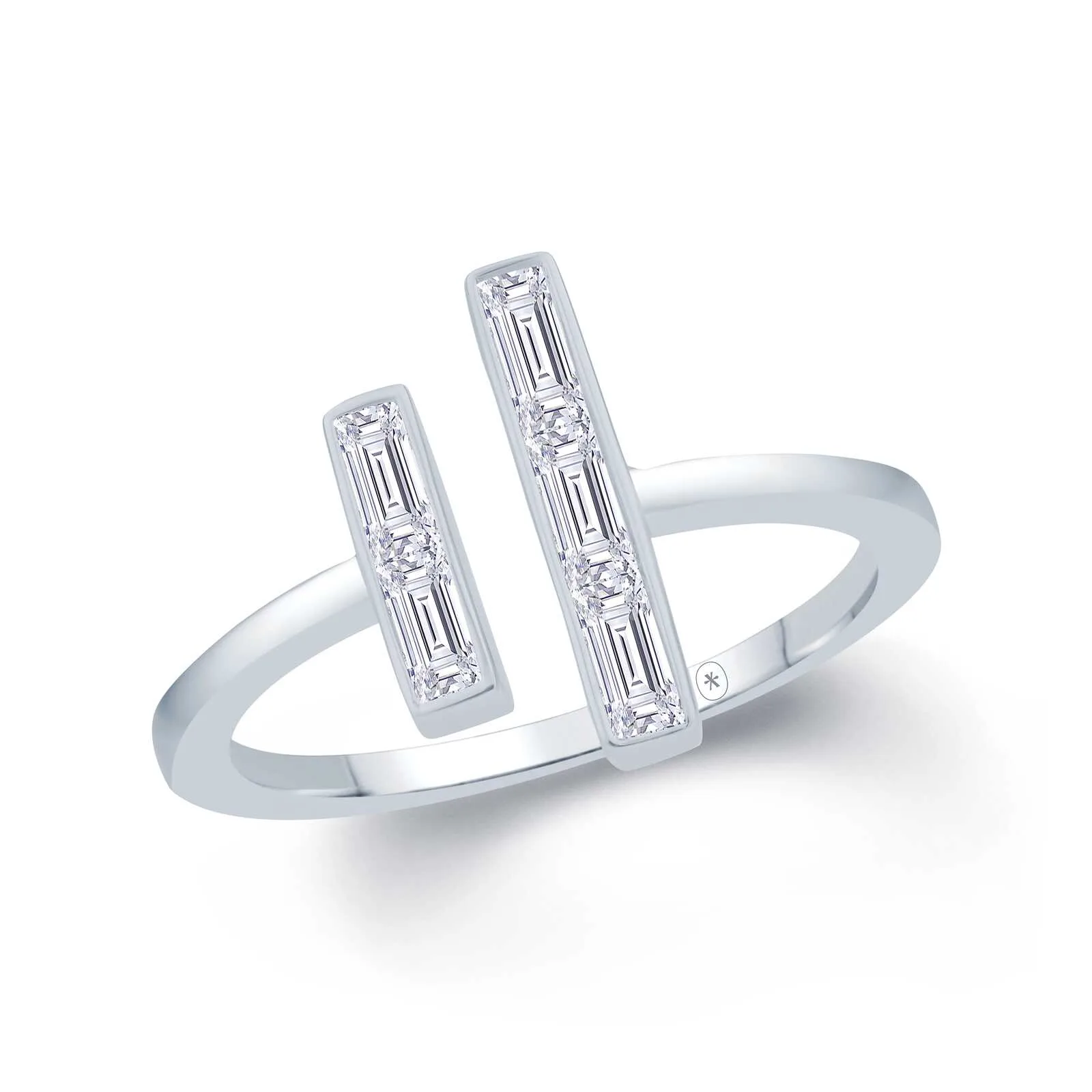 Growe 18ct White Gold 0.40ct Laboratory Grown Baguette Cut Diamond Dress Ring