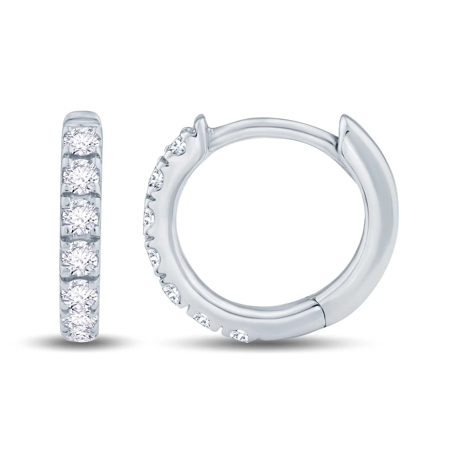 Growe 9ct White Gold 0.22ct Laboratory Grown Round Brilliant Cut Diamond Hoops
