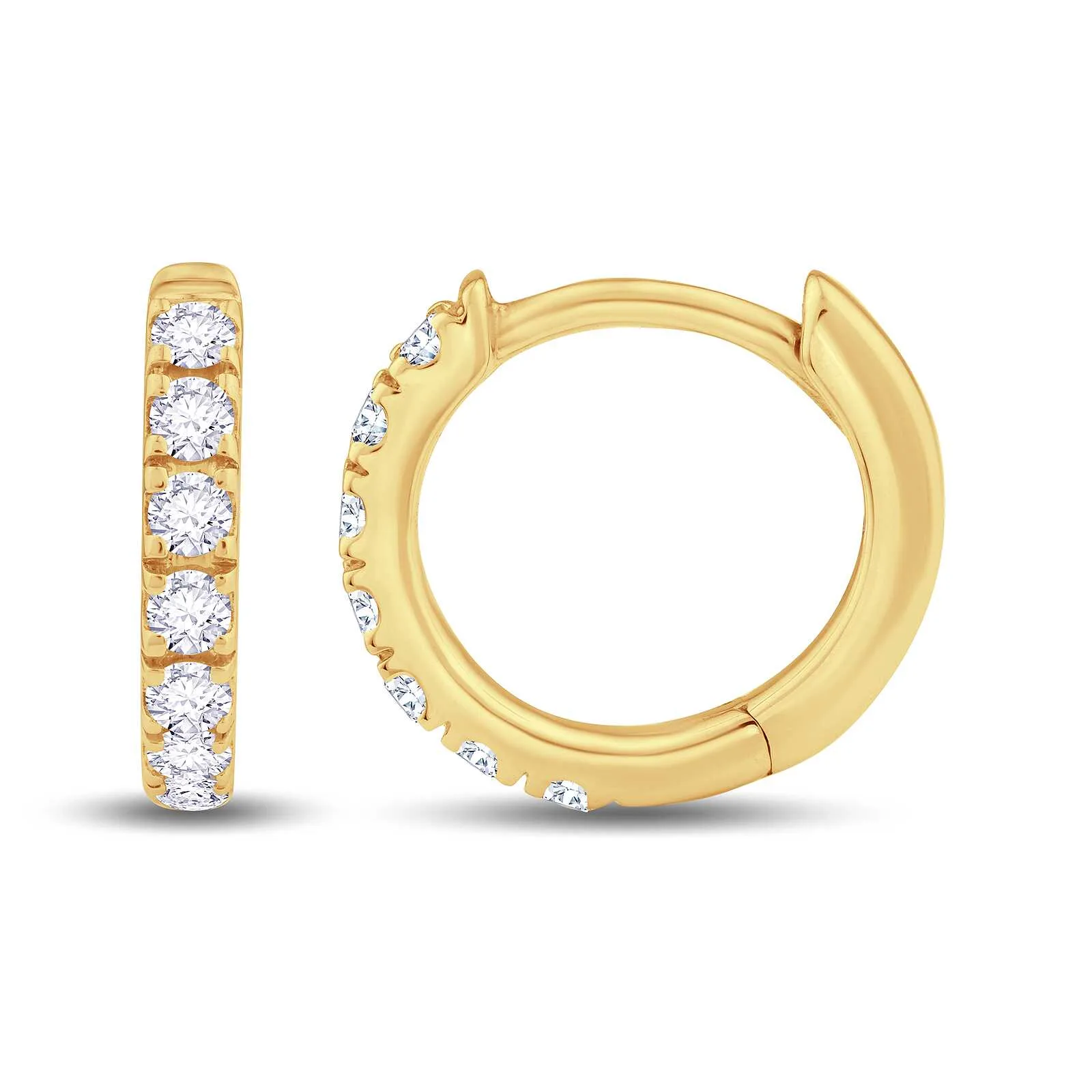 Growe 9ct Yellow Gold 0.22ct Laboratory Grown Round Brilliant Cut Diamond Hoops