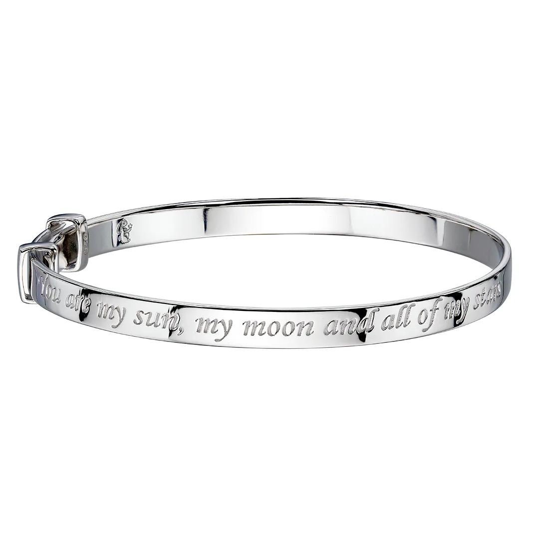 Little Star Luna Silver Sun and Moon Baby Bangle