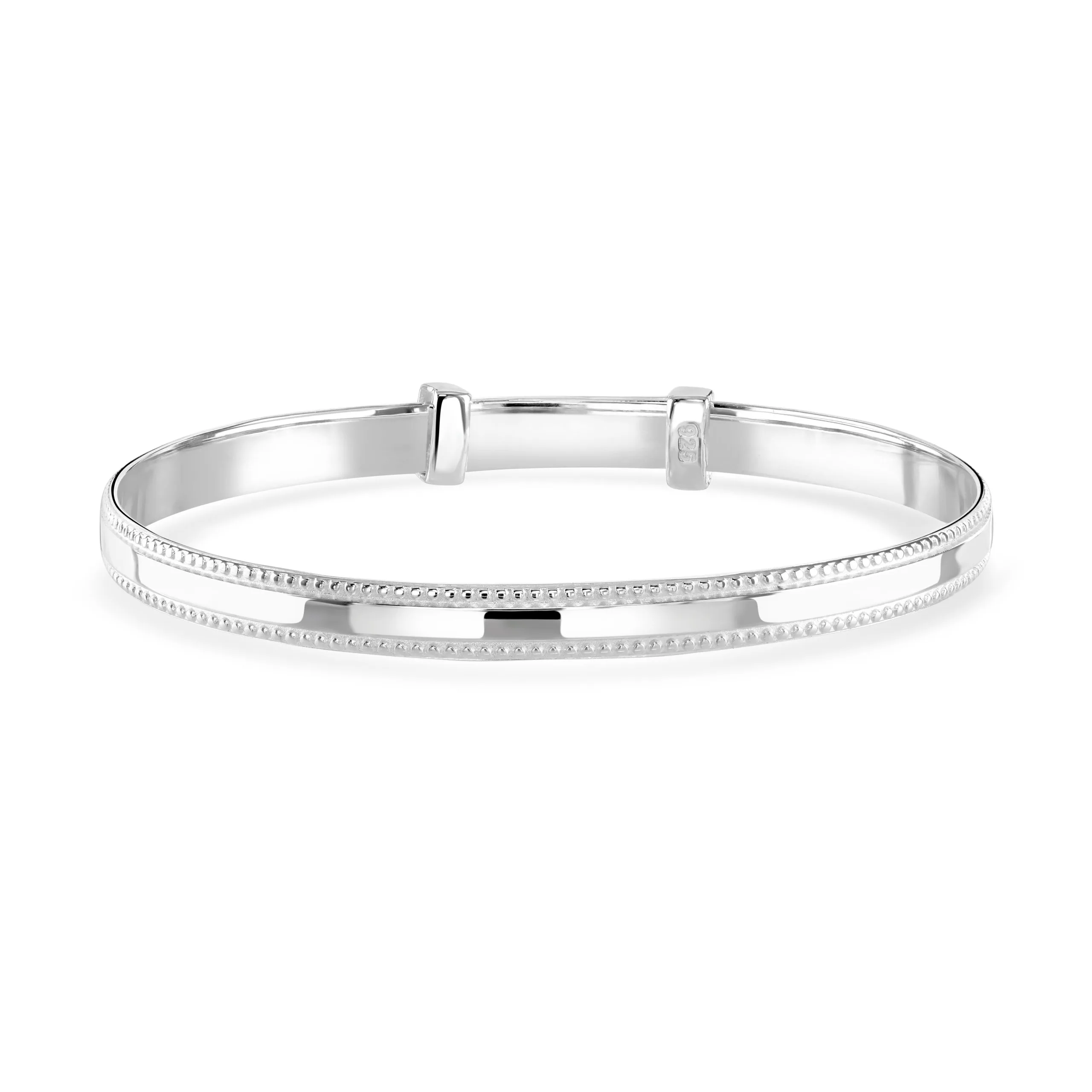 Little Star Riley Silver Beaded Baby Bangle