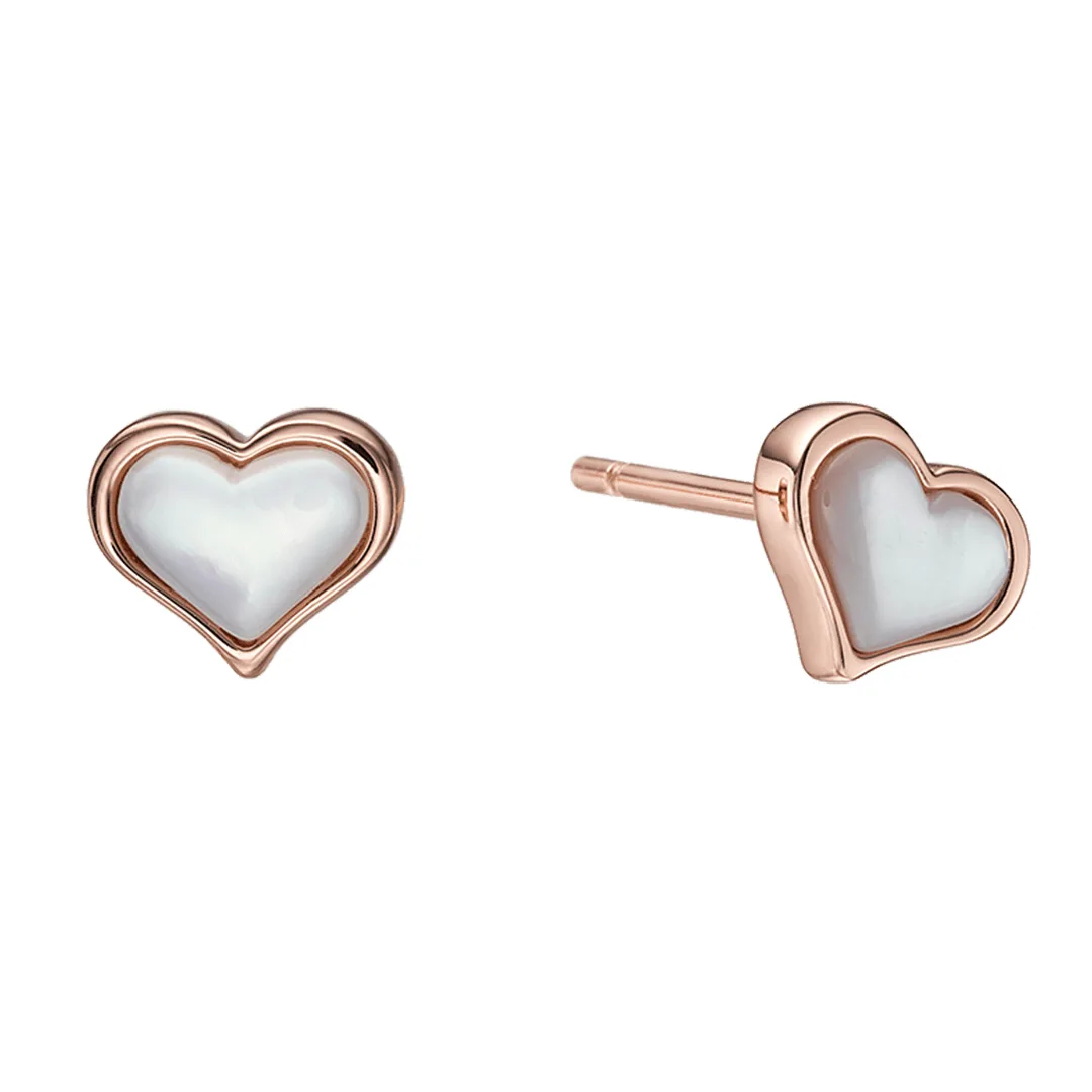 Little Star Paloma Silver Rose Gold Plated Mother of Pearl Children's Studs