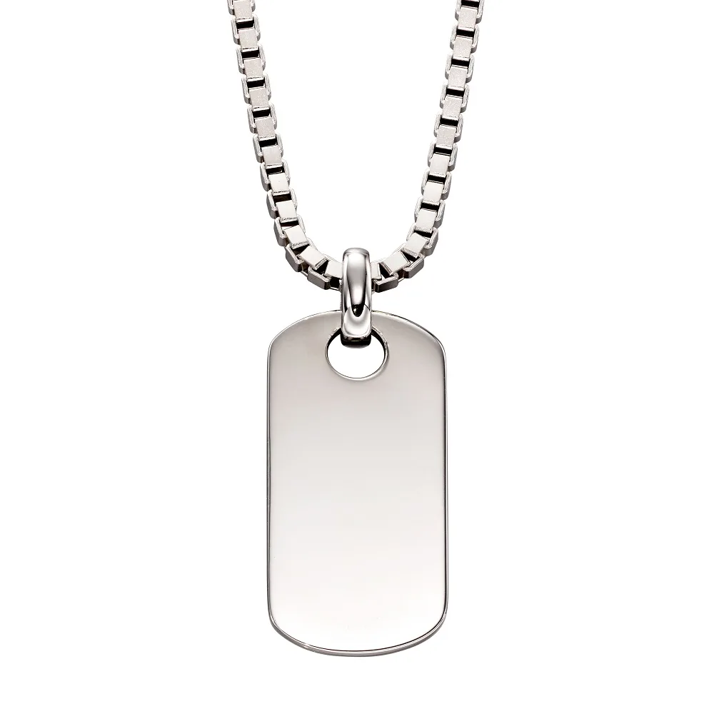 Little Star Otis Silver Adults Tag Necklace