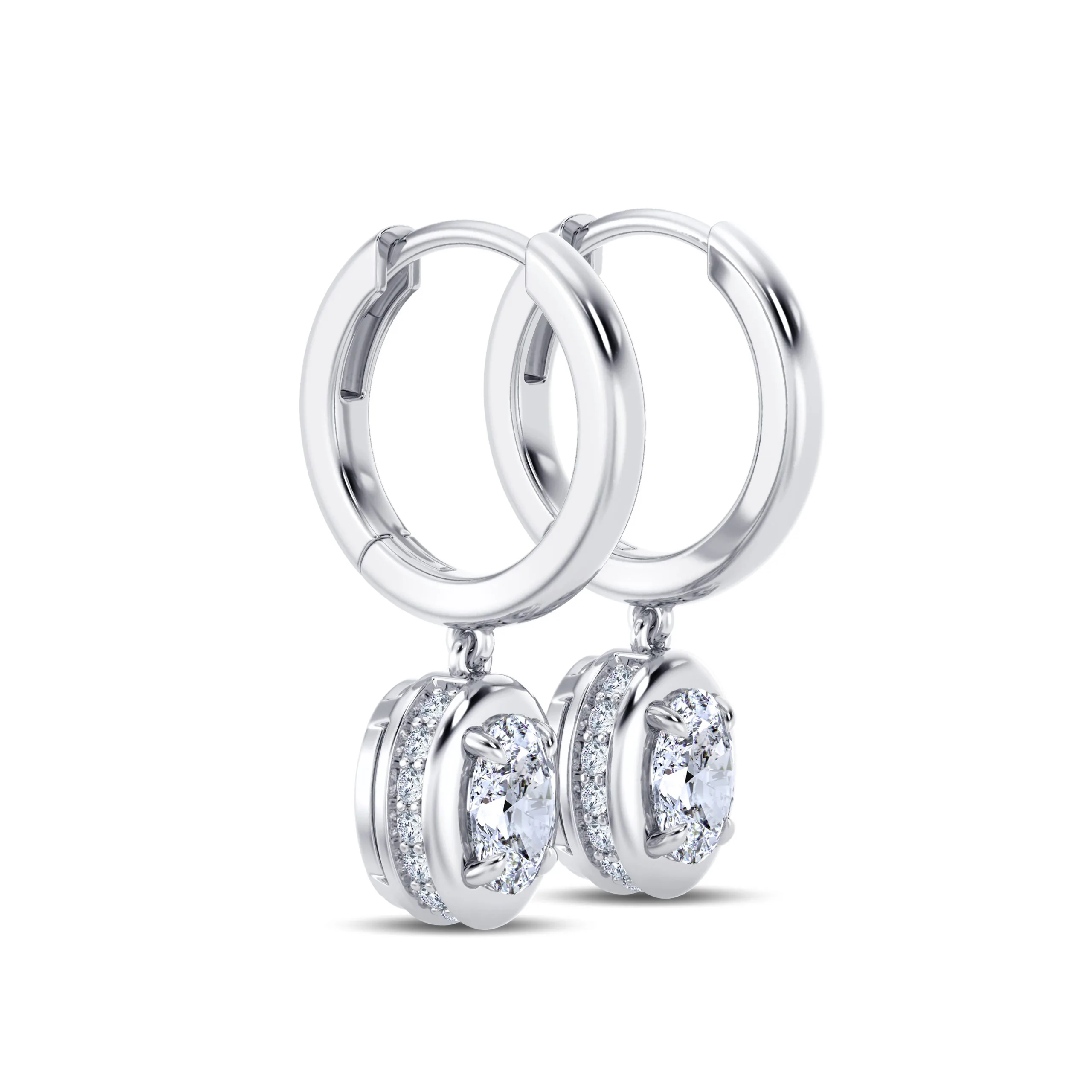 Growe 18ct White Gold 1.21ct Laboratory Grown Mixed Cut Diamond Drop Earrings