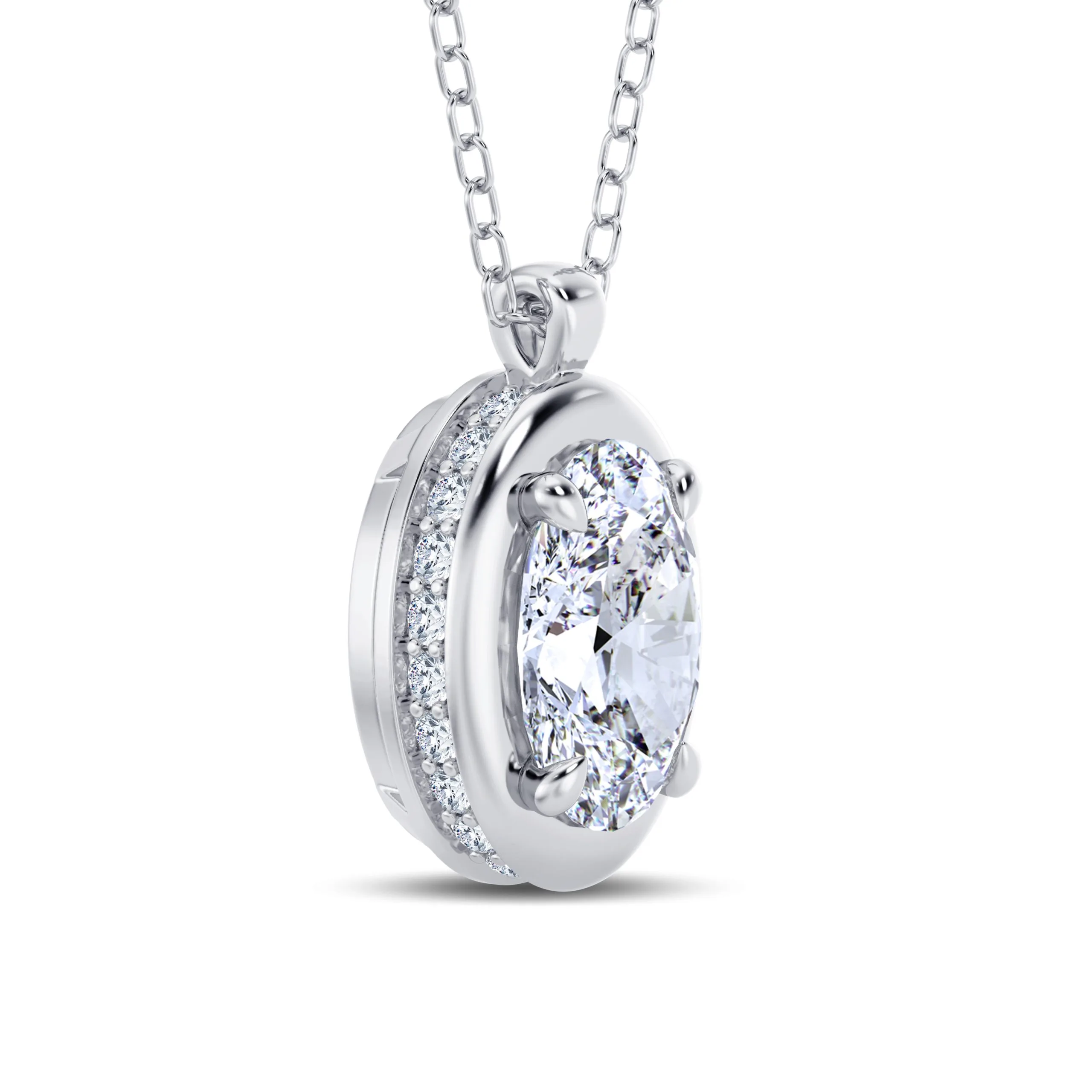 Growe 18ct White Gold 0.82ct Laboratory Grown Mixed Cut Diamond Necklace