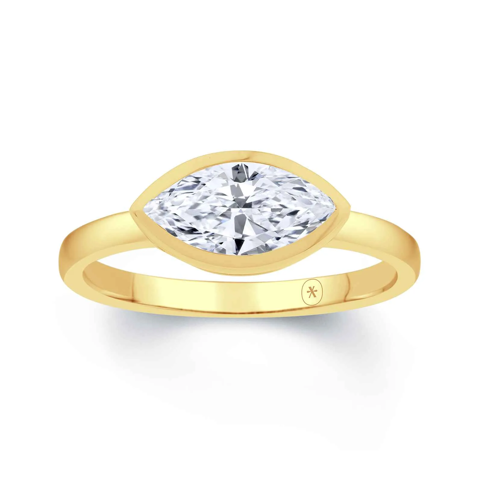 Growe 18ct Yellow Gold 1.03ct Laboratory Grown Marquise Cut Diamond Ring