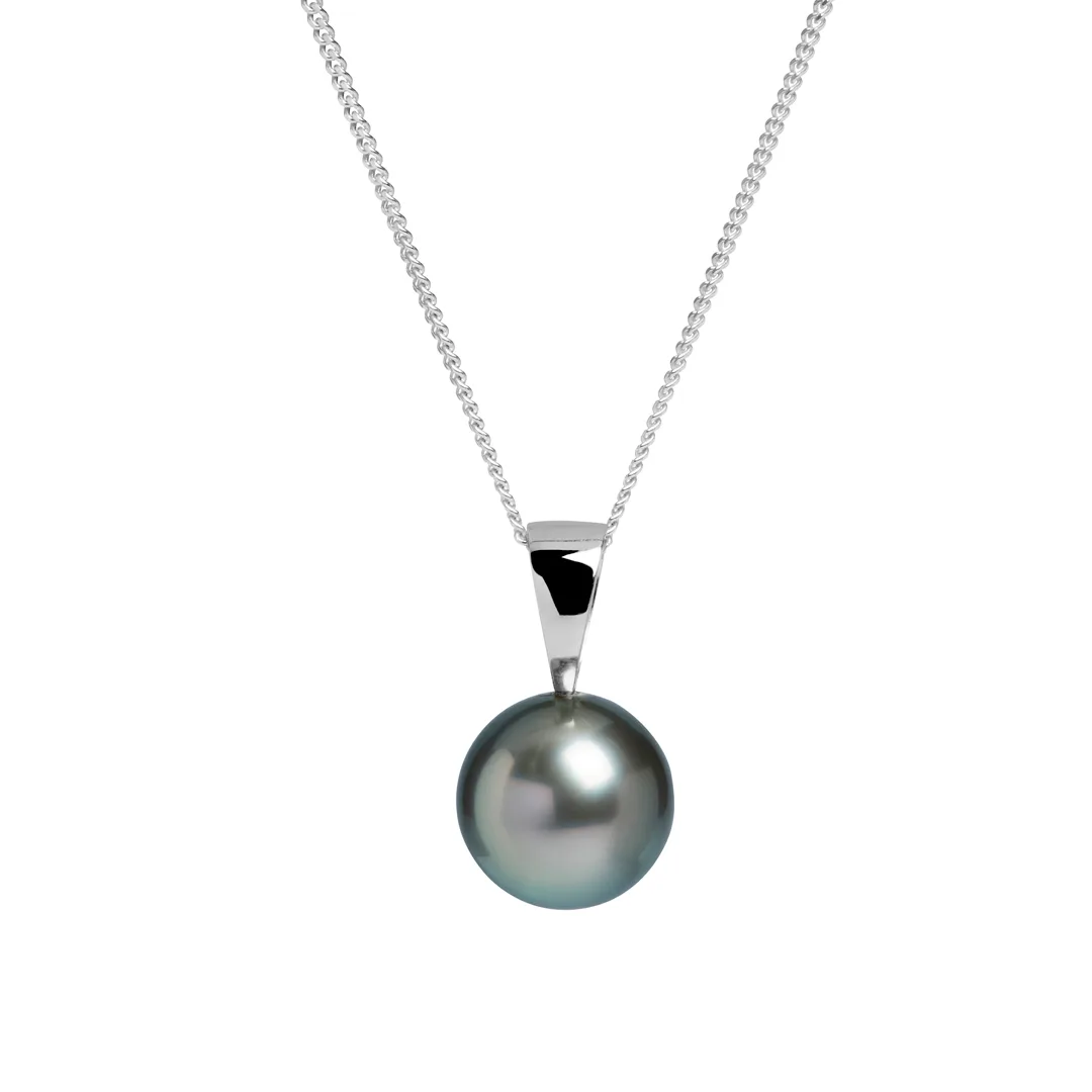 18ct White Gold 8-8.5mm Tahitian Pearl Necklace
