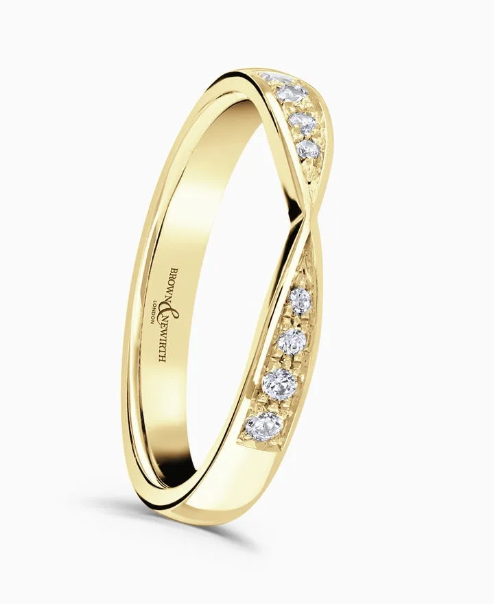 Brown & Newirth 18ct Yellow Gold Shaped Diamond Eternity Ring