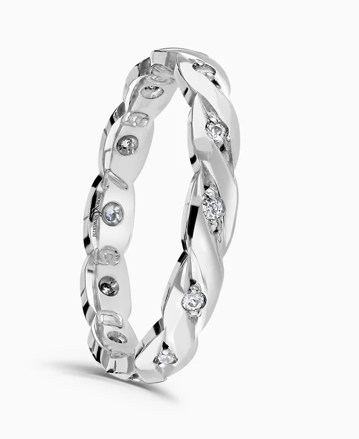 Brown & Newirth 18ct White Gold Twist Diamond Full Eternity Ring
