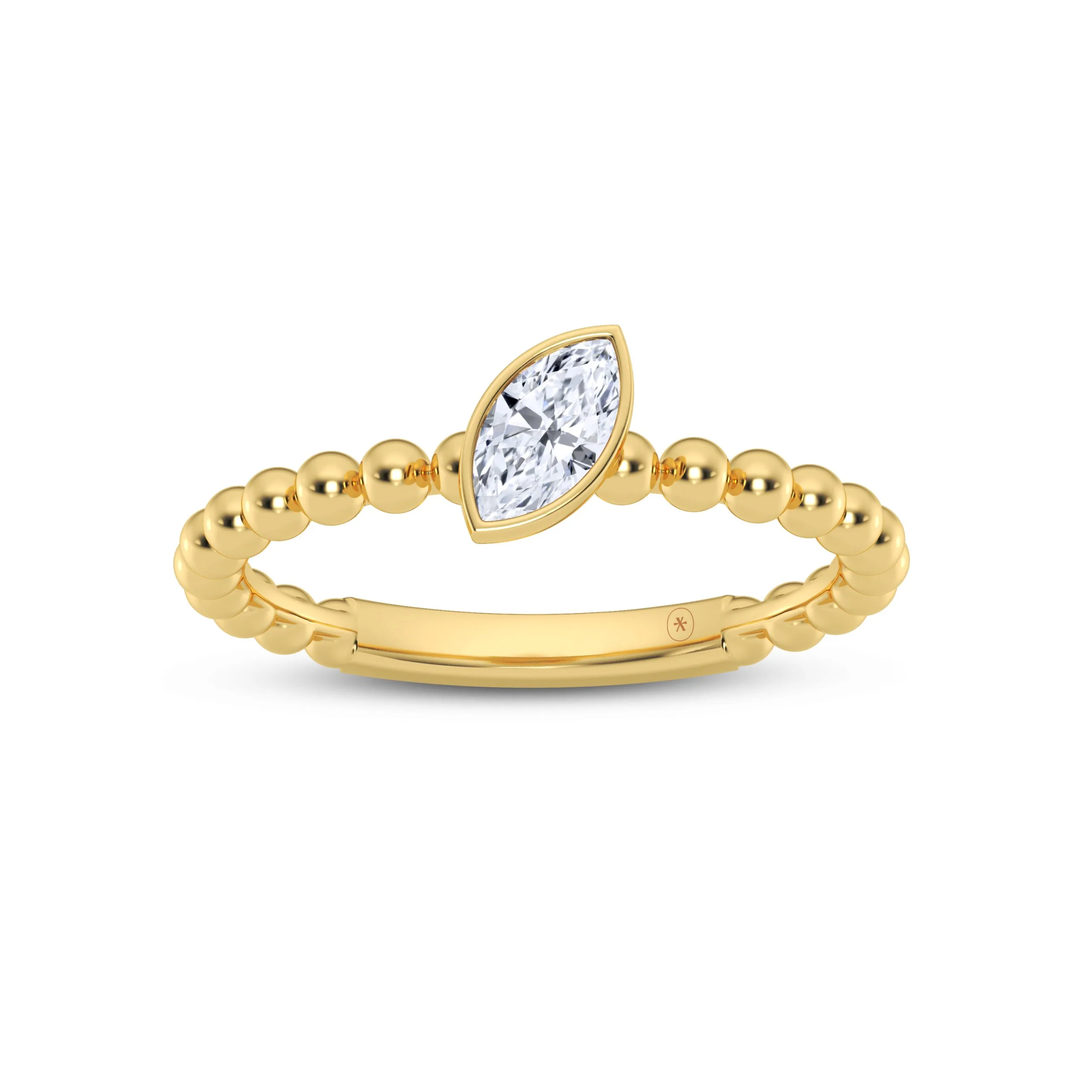 Growe 18ct Yellow Gold 0.25ct Laboratory Grown Marquise Cut Diamond Dress Ring
