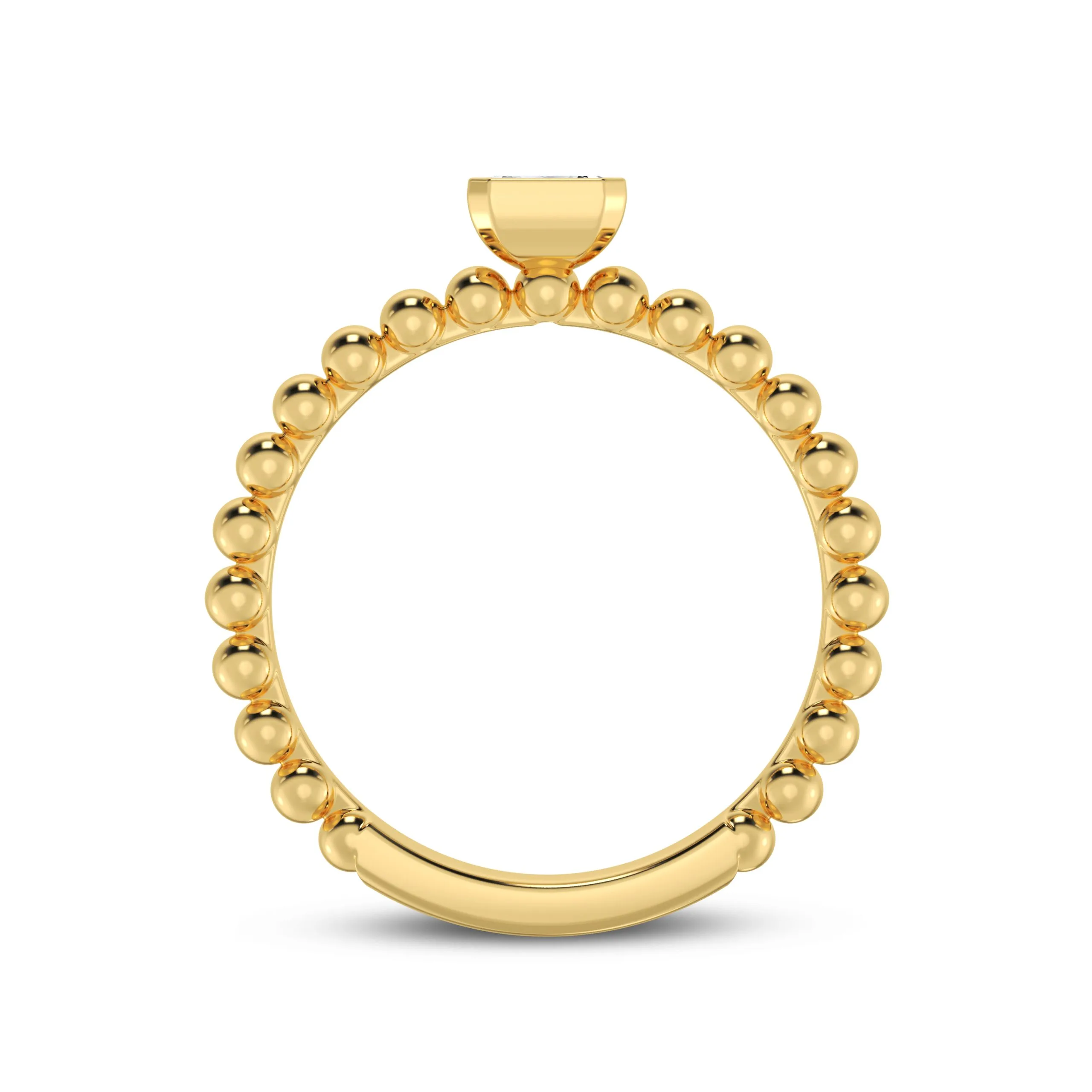 Growe 18ct Yellow Gold 0.25ct Laboratory Grown Emerald Cut Diamond Dress Ring - Image 3