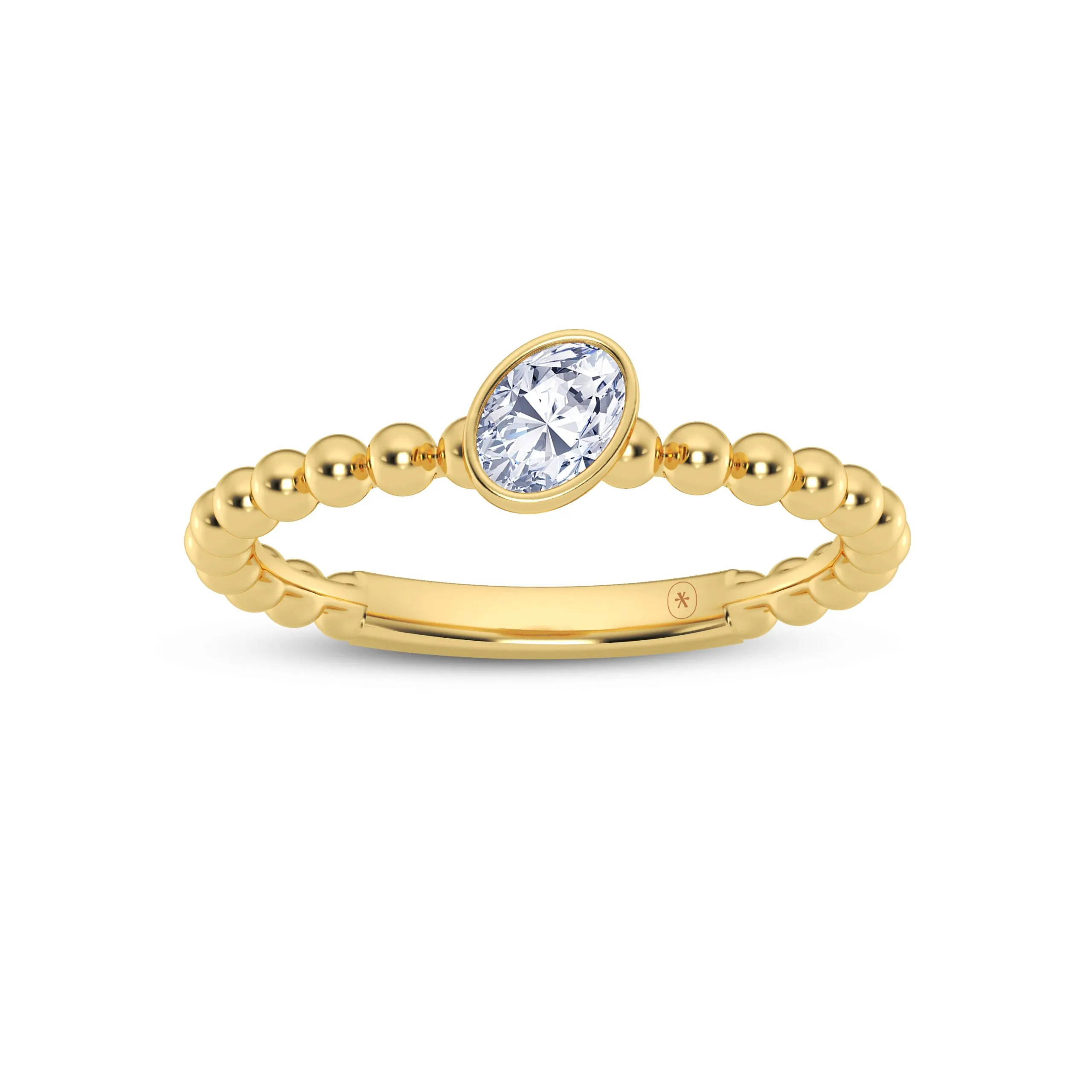 Growe 18ct Yellow Gold 0.25ct Laboratory Grown Oval Cut Diamond Dress Ring