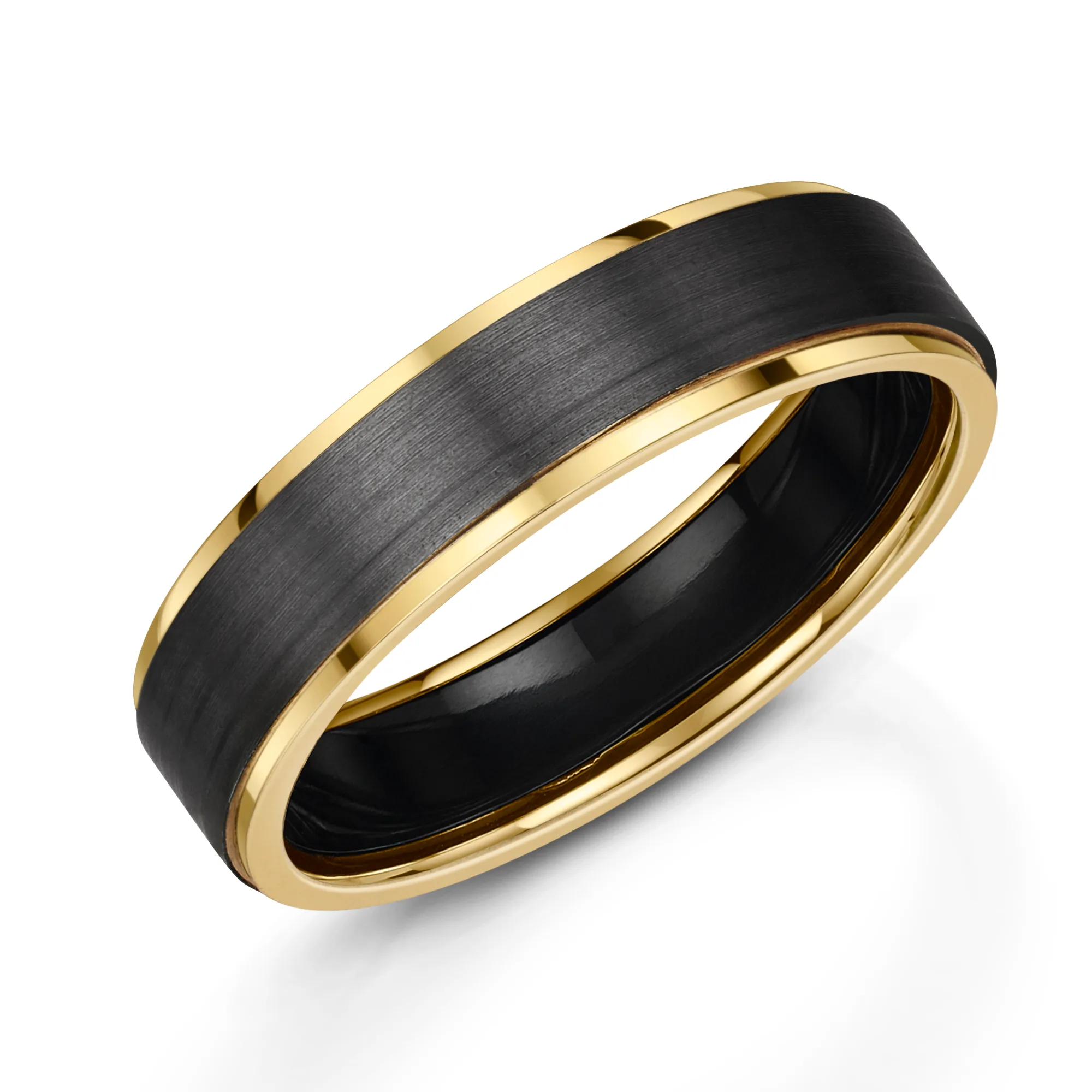 Zirconium and 18ct Yellow Gold 5.5mm Ring