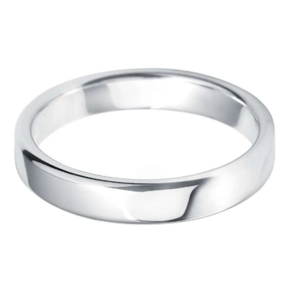 Platinum 4mm Court Wedding Band