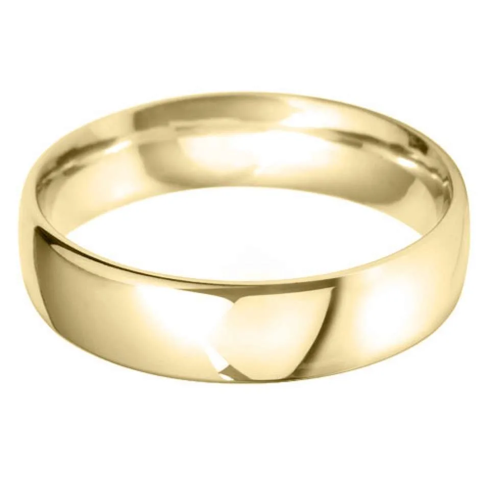 18ct Yellow Gold 6mm Court Wedding Band