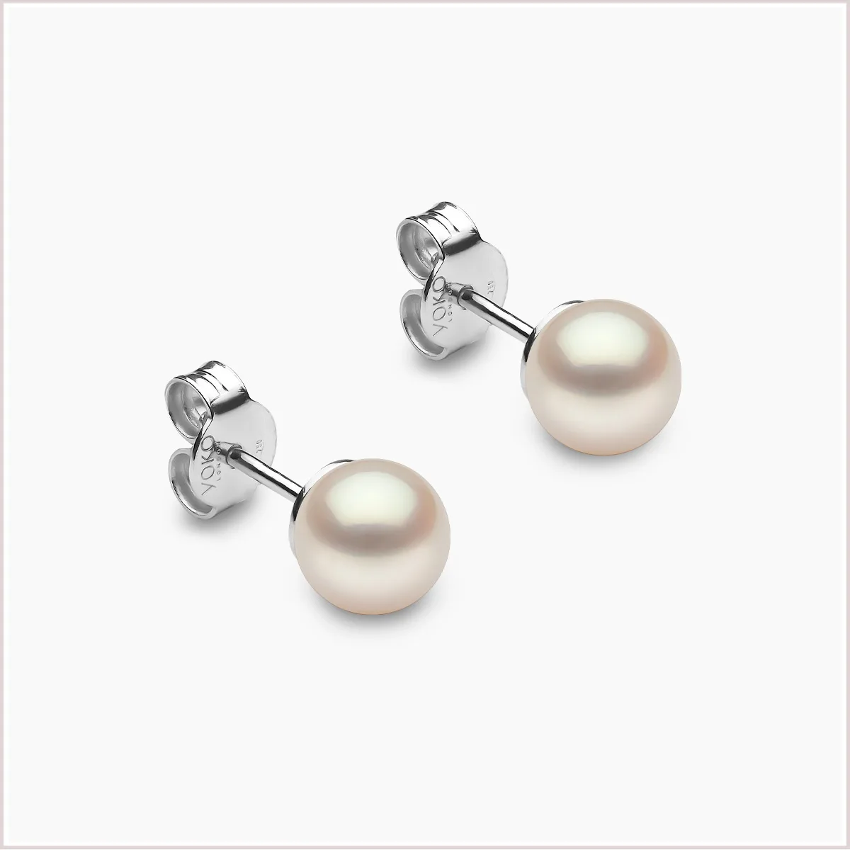 9ct White Gold 5-5.5mm Akoya Pearl Stud Earrings